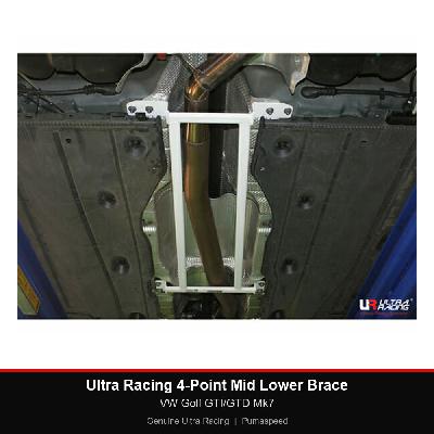 Ultra Racing 4-Point Mid Lower Brace - VW Golf GTI/GTD Mk7